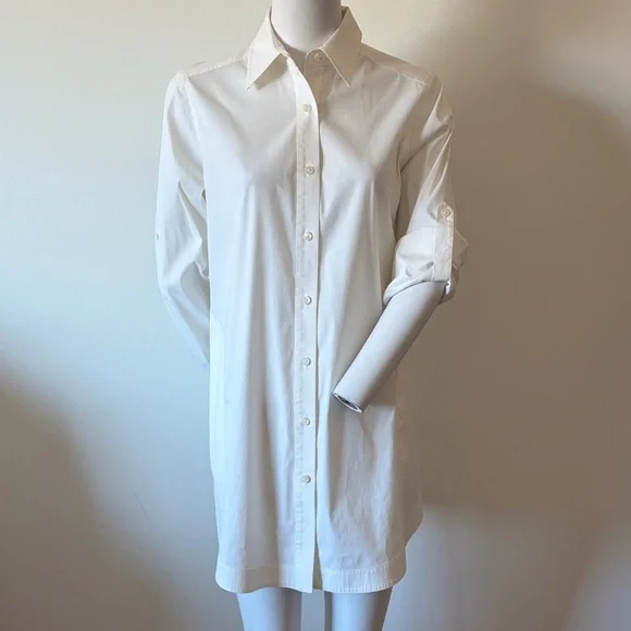 Lafayette 148 Cotton Oversized Mini Ivory Dress Size 2
